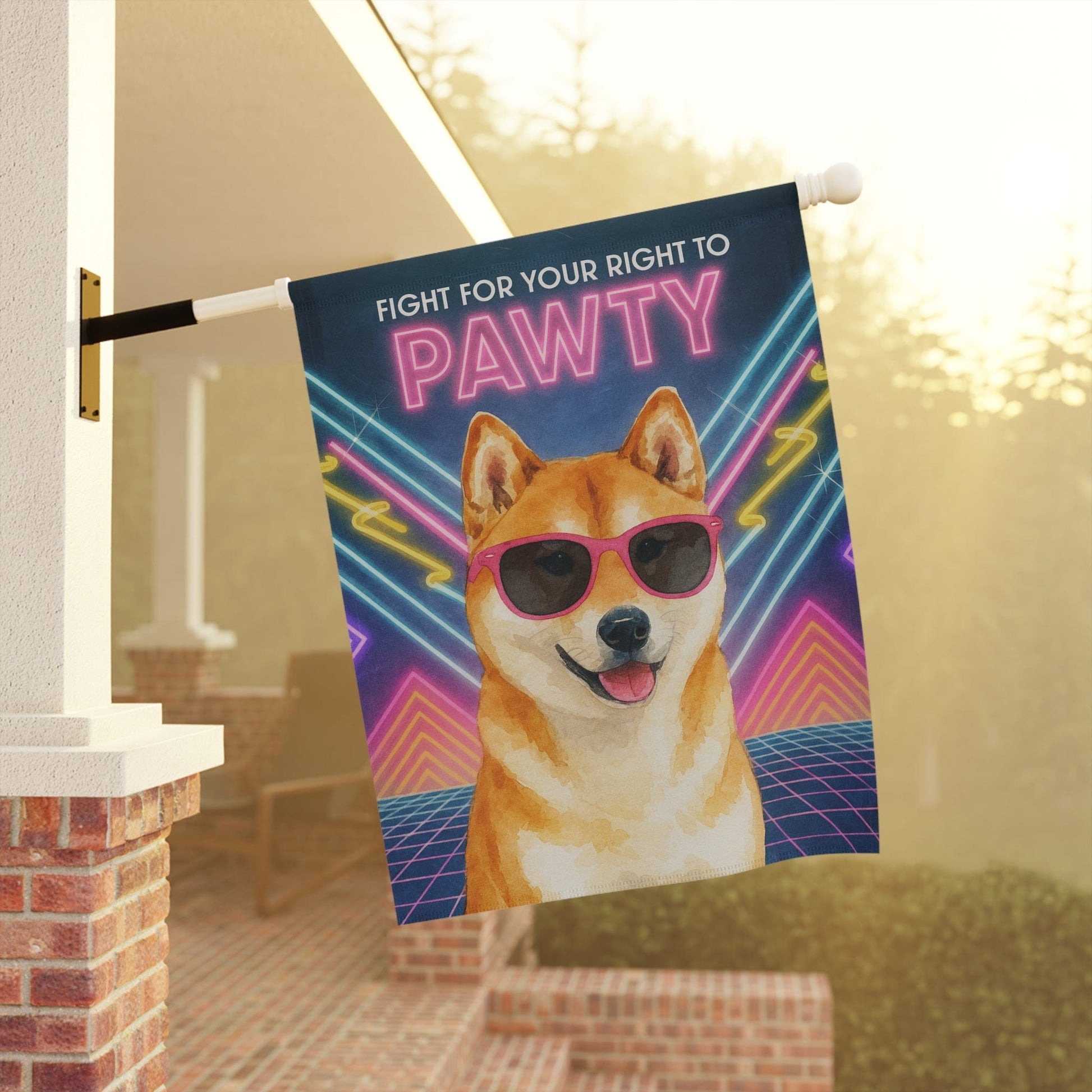 Printify Garden Flag Japanese Akita 1980s Retro Garden Flag