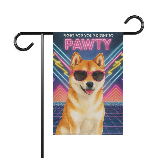 Printify Garden Flag Japanese Akita 1980s Retro Garden Flag