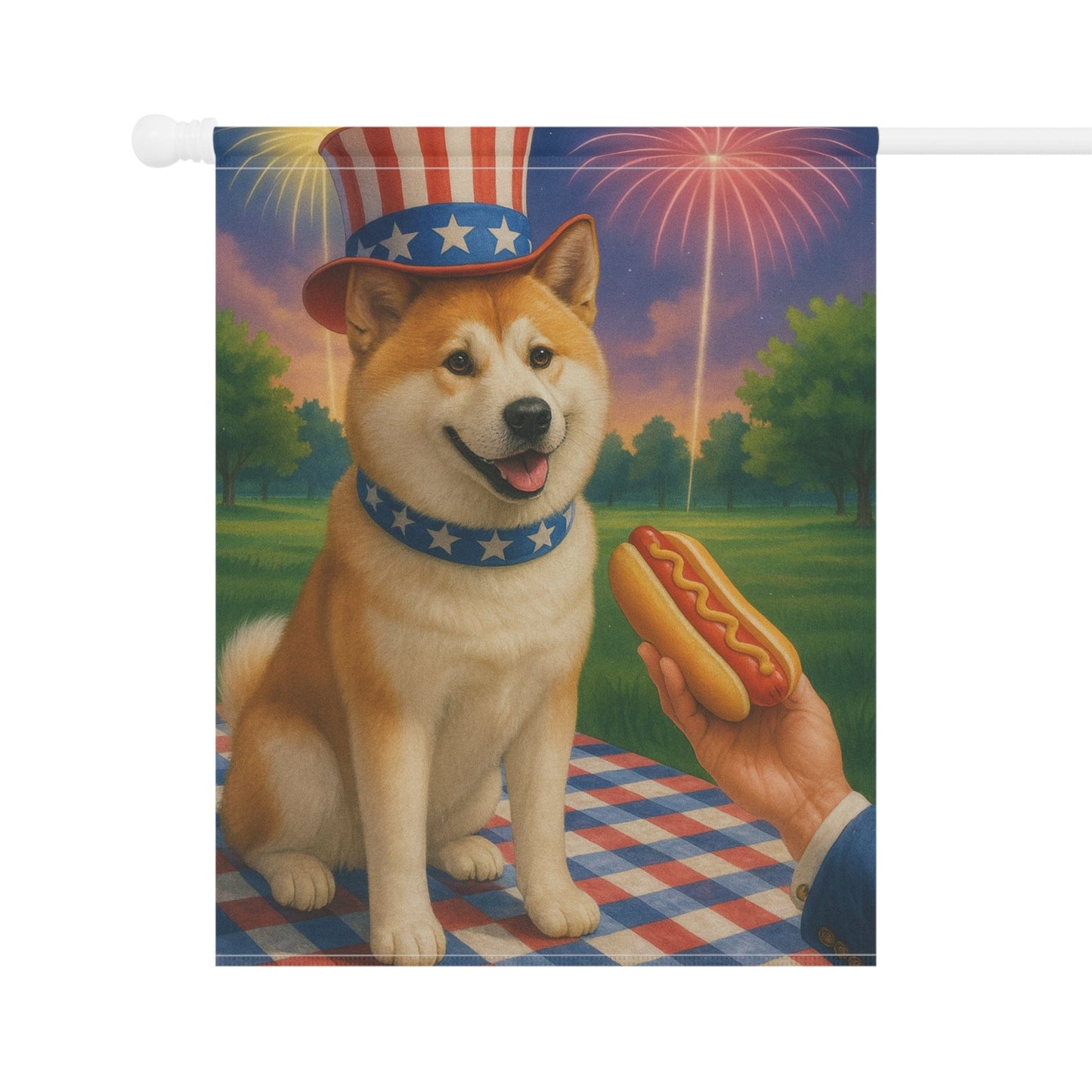 Printify Garden Flag Japanese Akita 4th of July Garden Flag