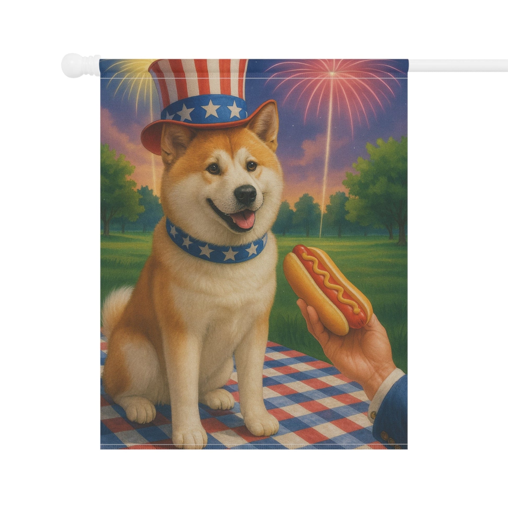 Printify Garden Flag Japanese Akita 4th of July Garden Flag