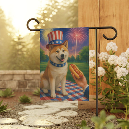 Printify Garden Flag Japanese Akita 4th of July Garden Flag