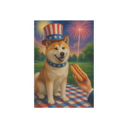 Printify Garden Flag Japanese Akita 4th of July Garden Flag