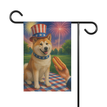 Printify Garden Flag Japanese Akita 4th of July Garden Flag