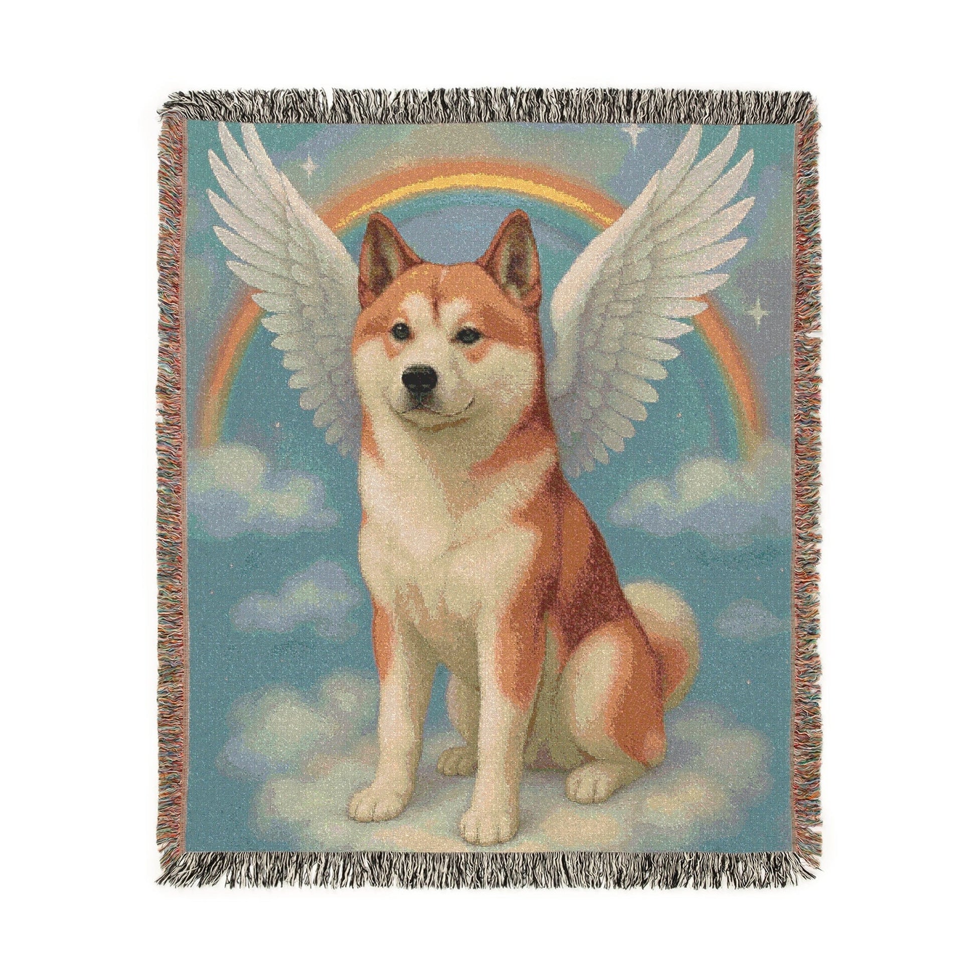 Printify Blanket Japanese Akita Angel Woven Blanket