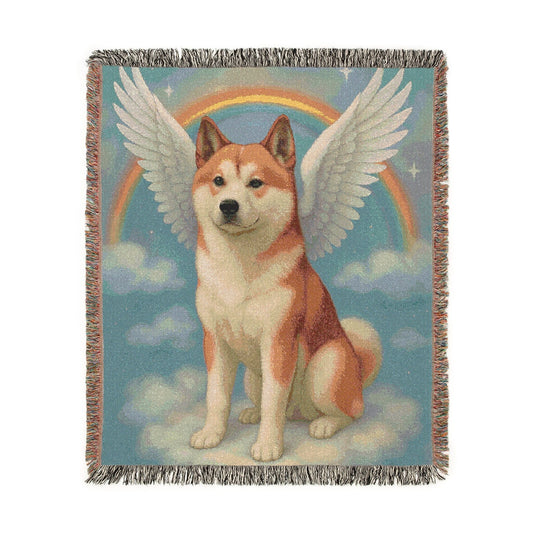 Printify Blanket Japanese Akita Angel Woven Blanket