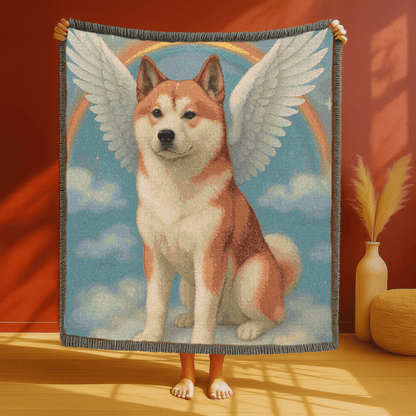 Printify Blanket Japanese Akita Angel Woven Blanket