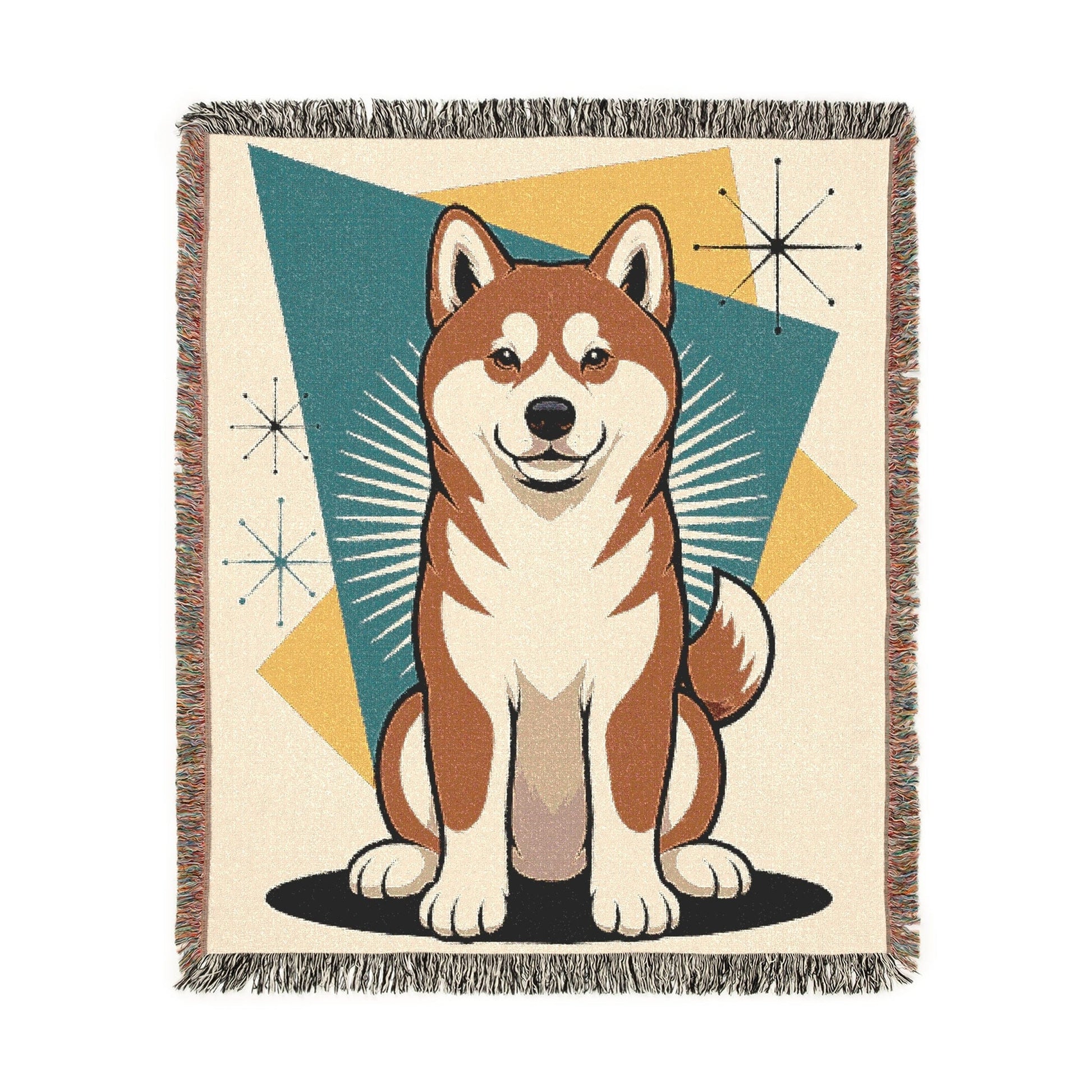 Printify Blanket Japanese Akita Atomic Mid Century Modern Throw Blanket