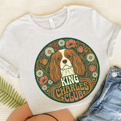 Personalized Cavalier Hippie Club Unisex Tshirt Ash