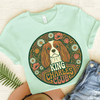 Personalized Cavalier Hippie Club Unisex Tshirt Heather Mint