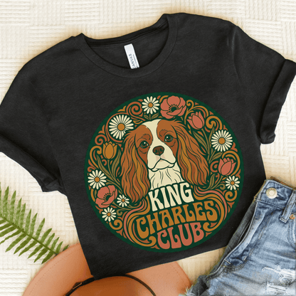 Personalized Cavalier Hippie Club Unisex Tshirt Dark Grey Heather