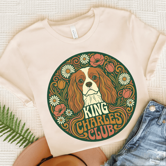 Personalized Cavalier Hippie Club Unisex Tshirt Natural