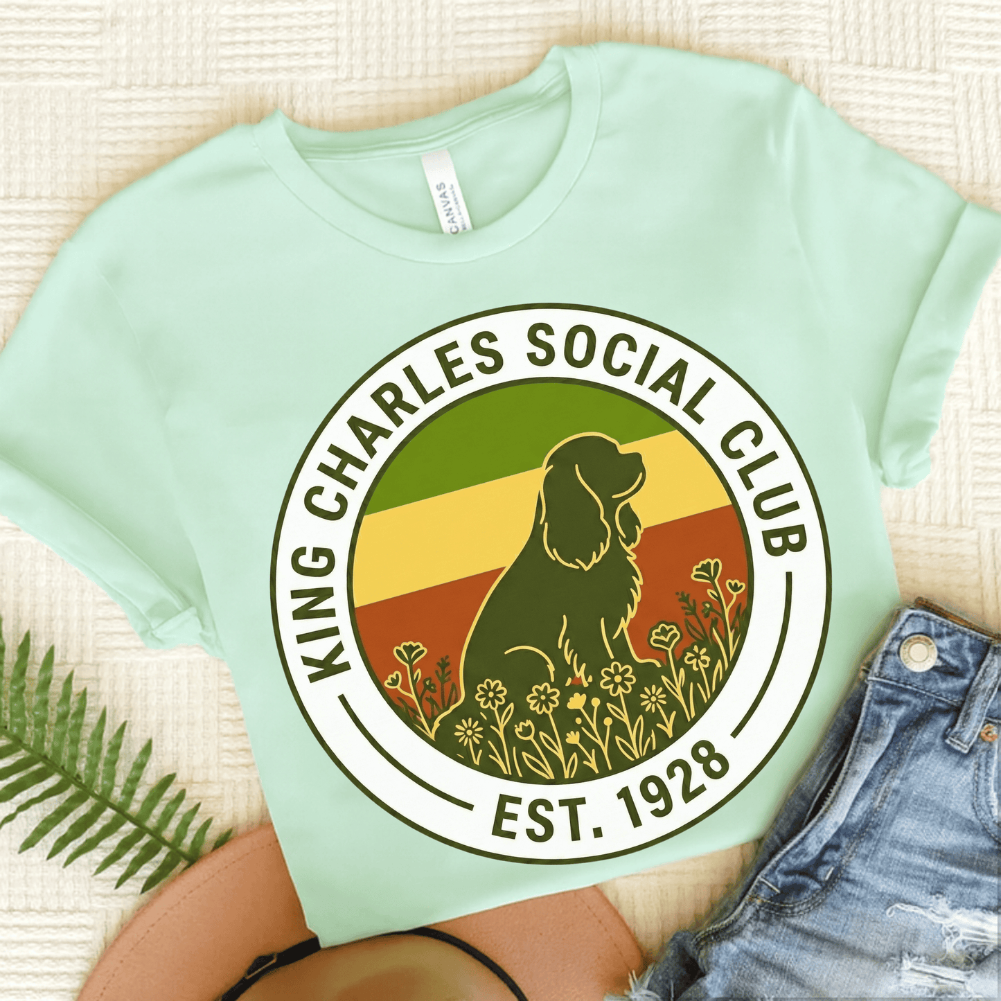 Personalized Cavalier Social Club Unisex Tshirt Heather Mint