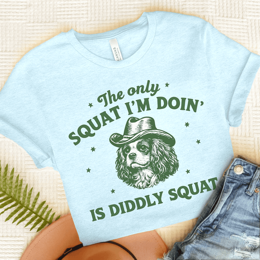 King Charles Diddly Squat Unisex TShirt Heather Ice Blue