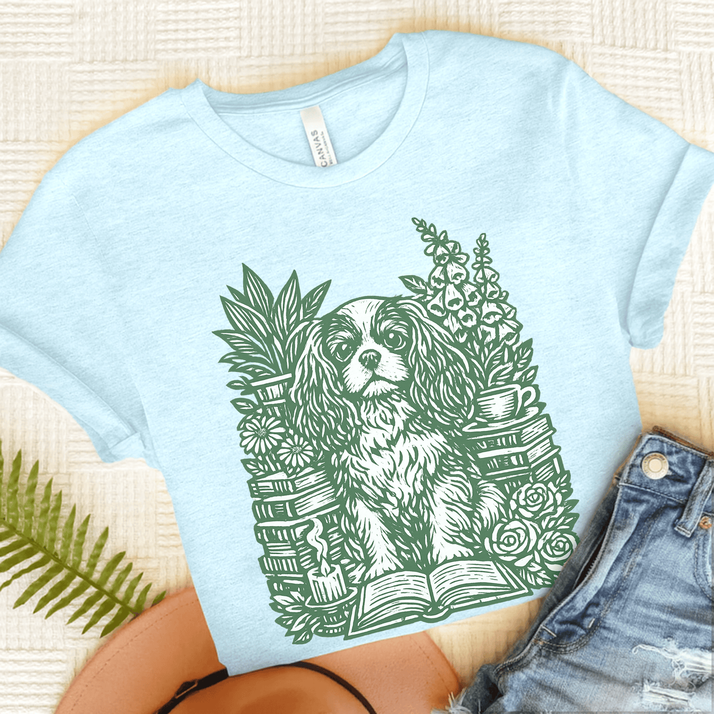 Cavalier Bookclub Unisex TShirt Heather Ice Blue