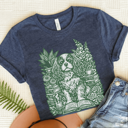 Cavalier Bookclub Unisex TShirt Heather Navy