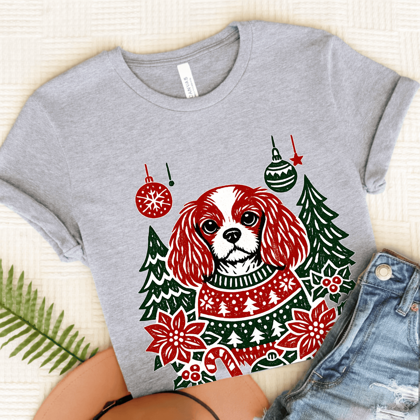 Personalized Cavalier Christmas Unisex TShirt Athletic Heather