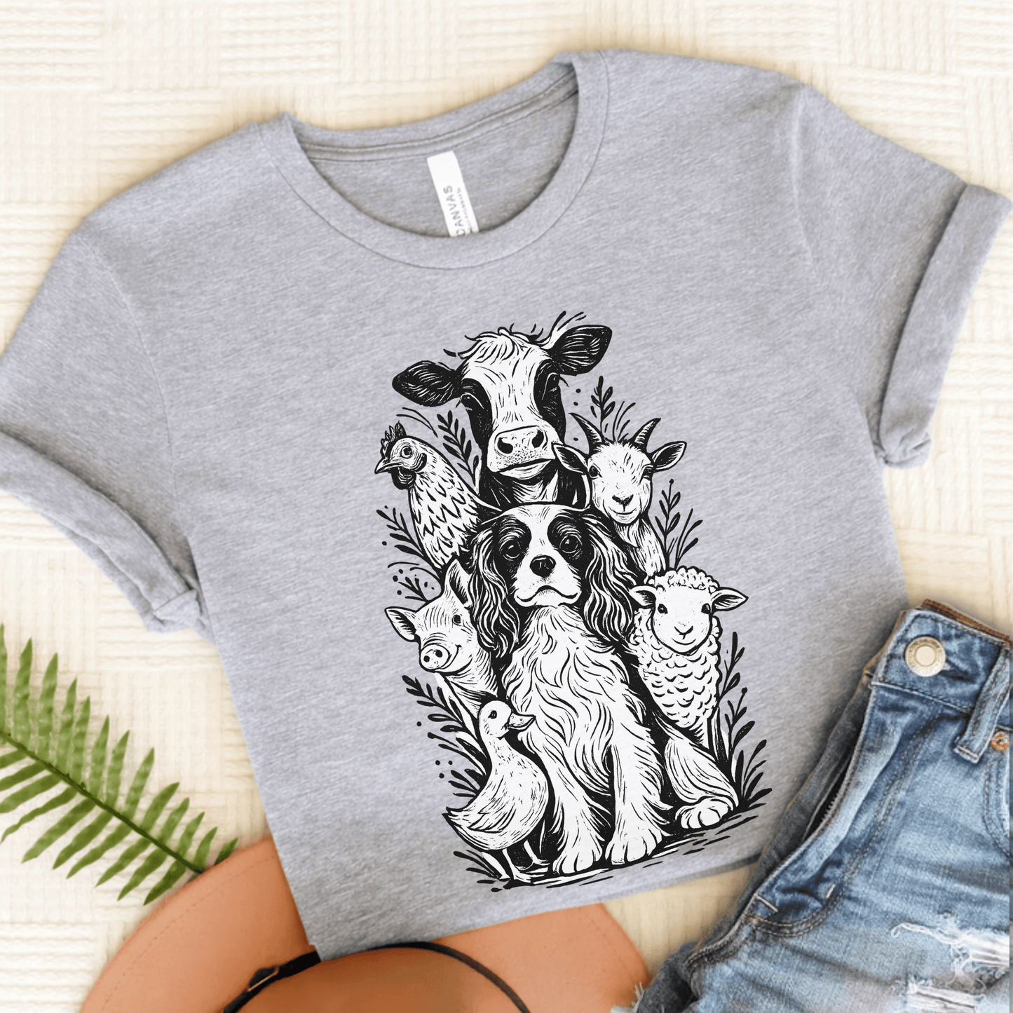 Cavalier Farm Animals Unisex TShirt Athletic Heather
