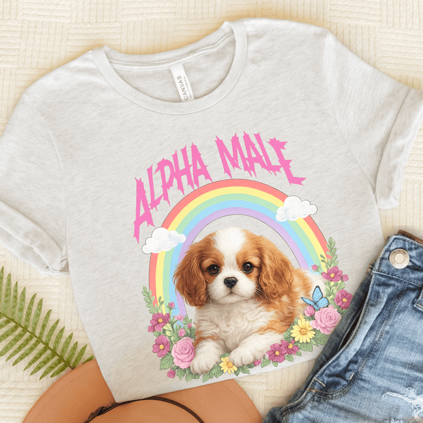 Personalized Cavalier Alpha Male Unisex TShirt Ash