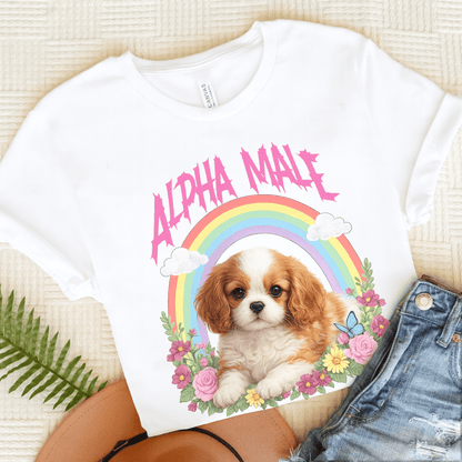 Personalized Cavalier Alpha Male Unisex TShirt White