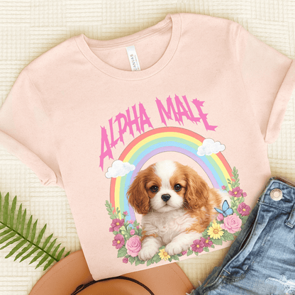 Personalized Cavalier Alpha Male Unisex TShirt Soft Pink