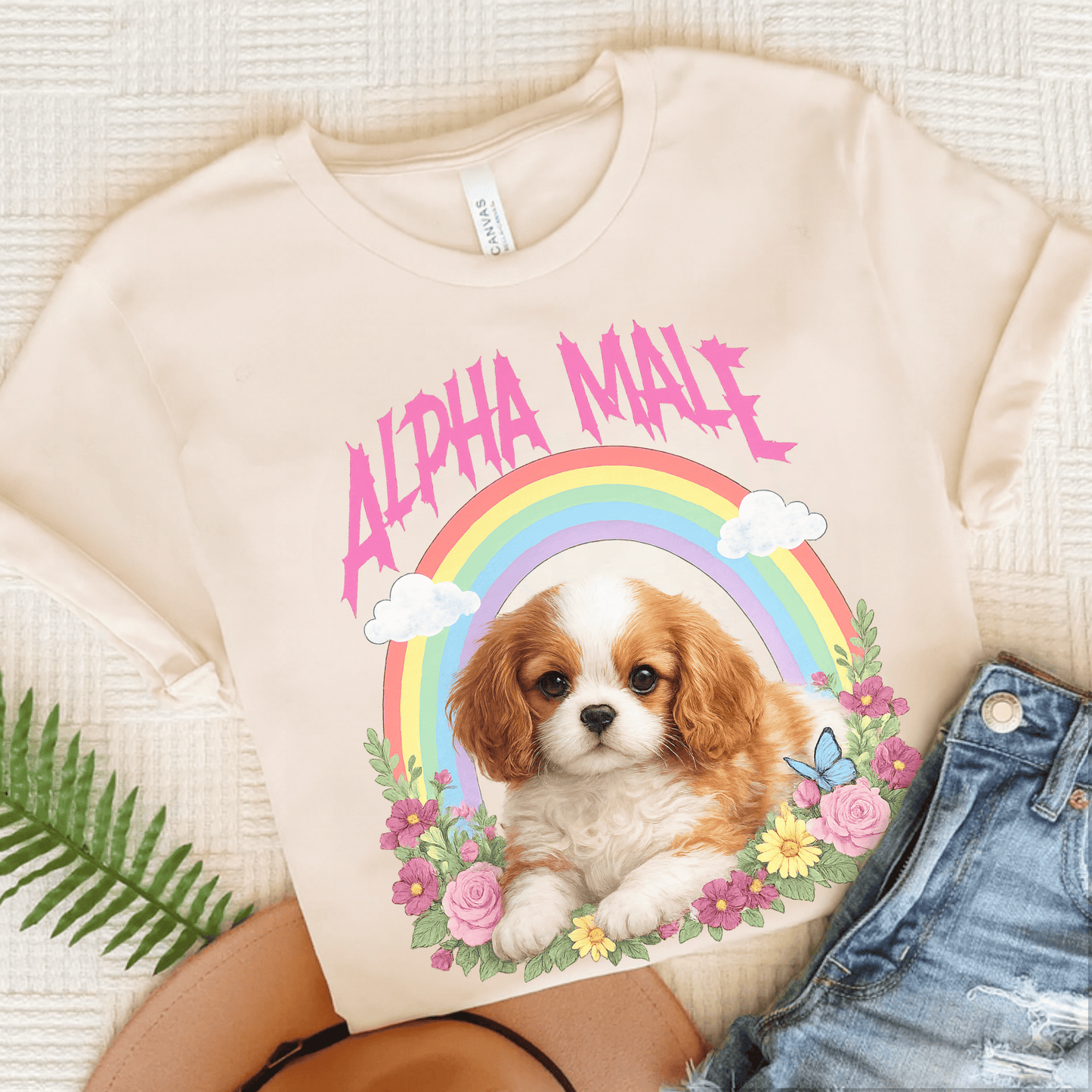 Personalized Cavalier Alpha Male Unisex TShirt Natural