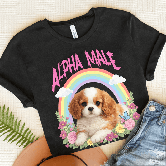 Personalized Cavalier Alpha Male Unisex TShirt Dark Grey Heather