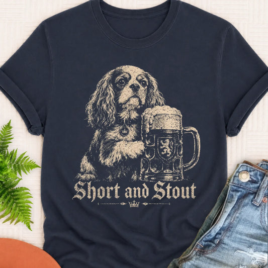 King Charles Short Stout Beer Unisex TShirt Navy