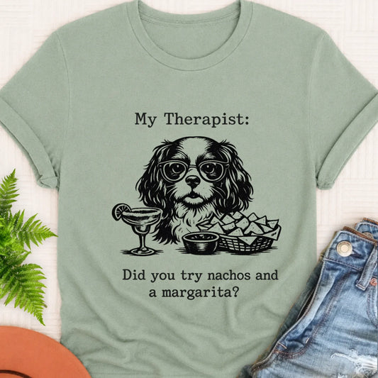 King Charles Therapist Nachos Unisex TShirt Bay