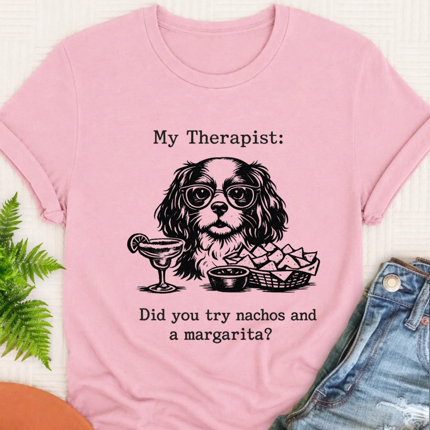 T-Shirt Blossom / S King Charles Therapist Nachos Unisex TShirt