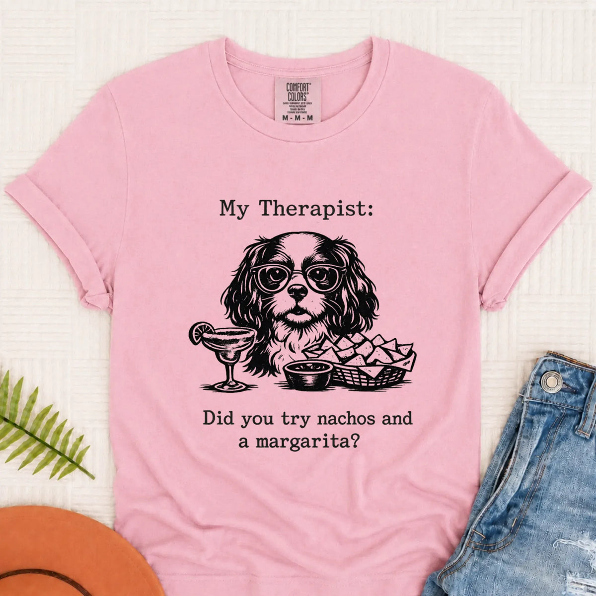 King Charles Therapist Nachos Unisex TShirt Blossom