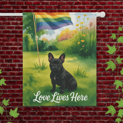 LGBTQ+ Pride Black French Bulldog Garden Flag 24.5'' × 32''