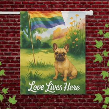 LGBTQ+ Pride Fawn French Bulldog Garden Flag 24.5'' × 32''