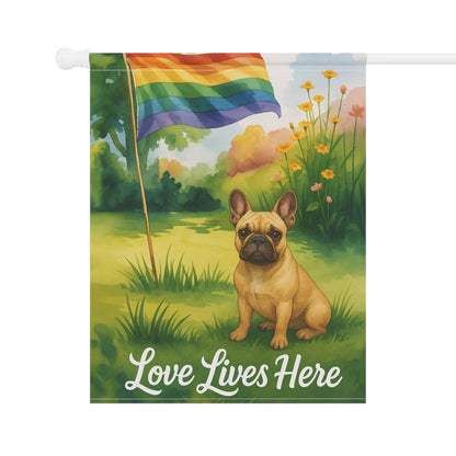 LGBTQ+ Pride Fawn French Bulldog Garden Flag