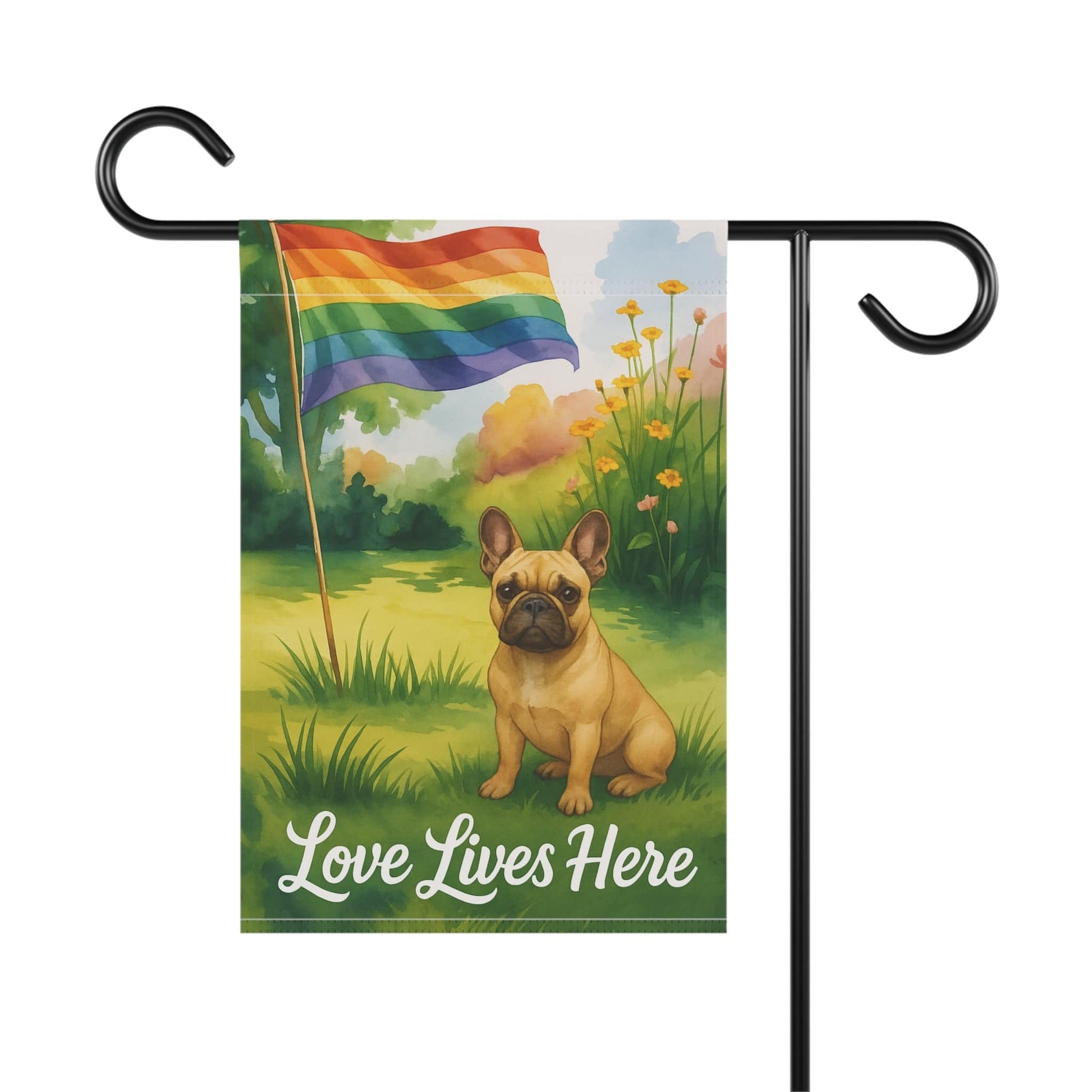 LGBTQ+ Pride Fawn French Bulldog Garden Flag