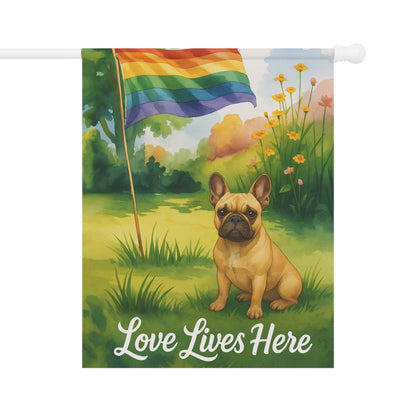 LGBTQ+ Pride Fawn French Bulldog Garden Flag