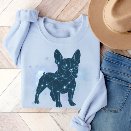 French Bulldog Constellation Sweatshirt Light Blue