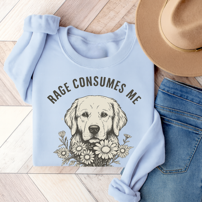 Rage Golden Retriever Sweatshirt Light Blue