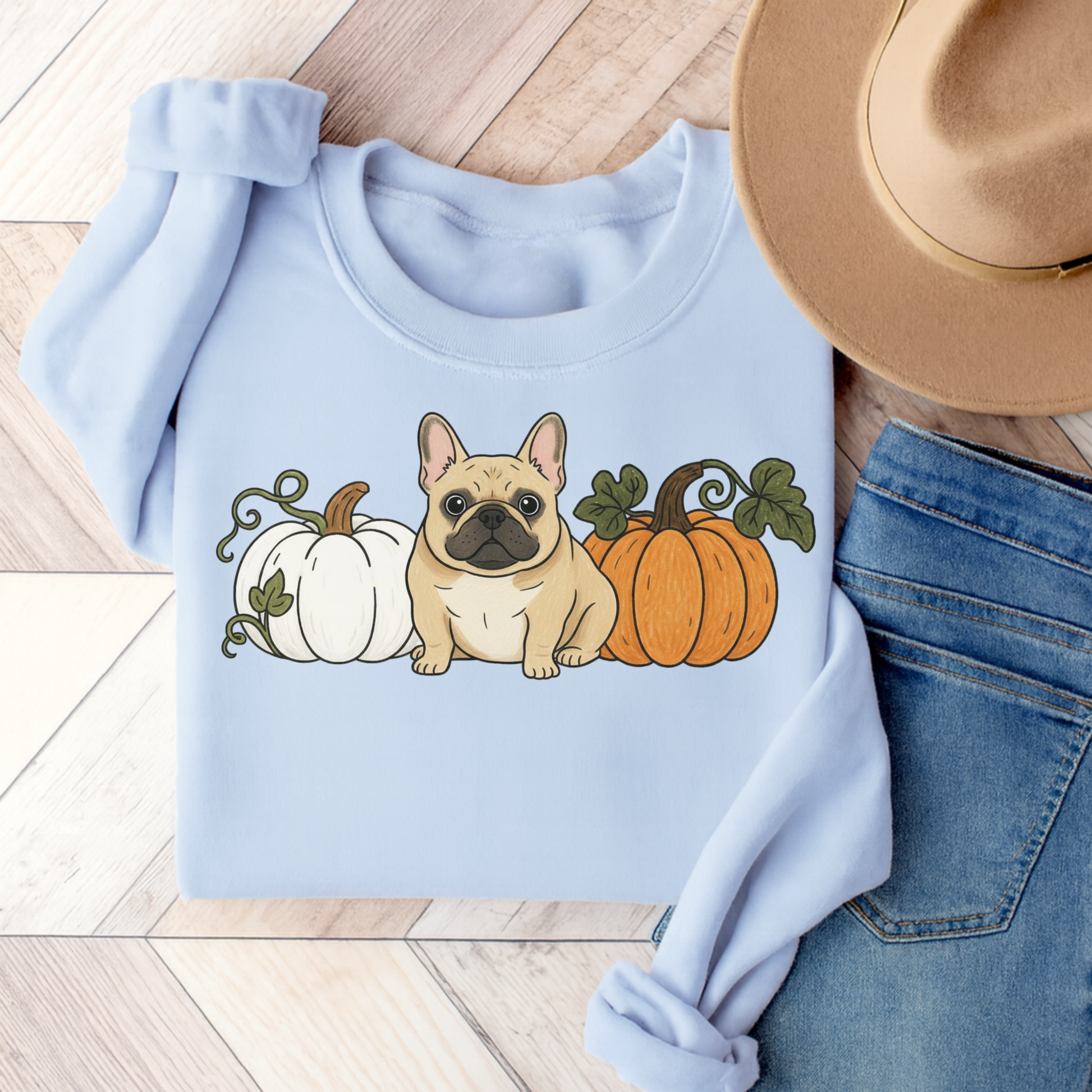 Fawn Frenchie Pupkin Unisex Sweatshirt