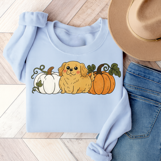 Golden Retriever Pupkin Unisex Sweatshirt Light Blue