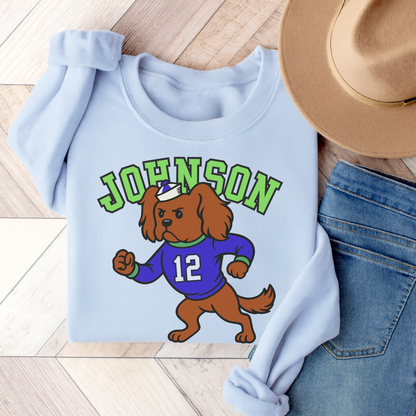 Ruby Cavalier College Mascot Sweatshirt Light Blue