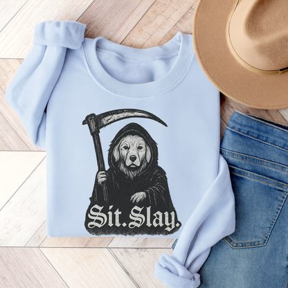 Reaper Golden Retriever Sweatshirt Light Blue