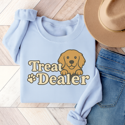 Treat Dealer Golden Retriever Sweatshirt Light Blue