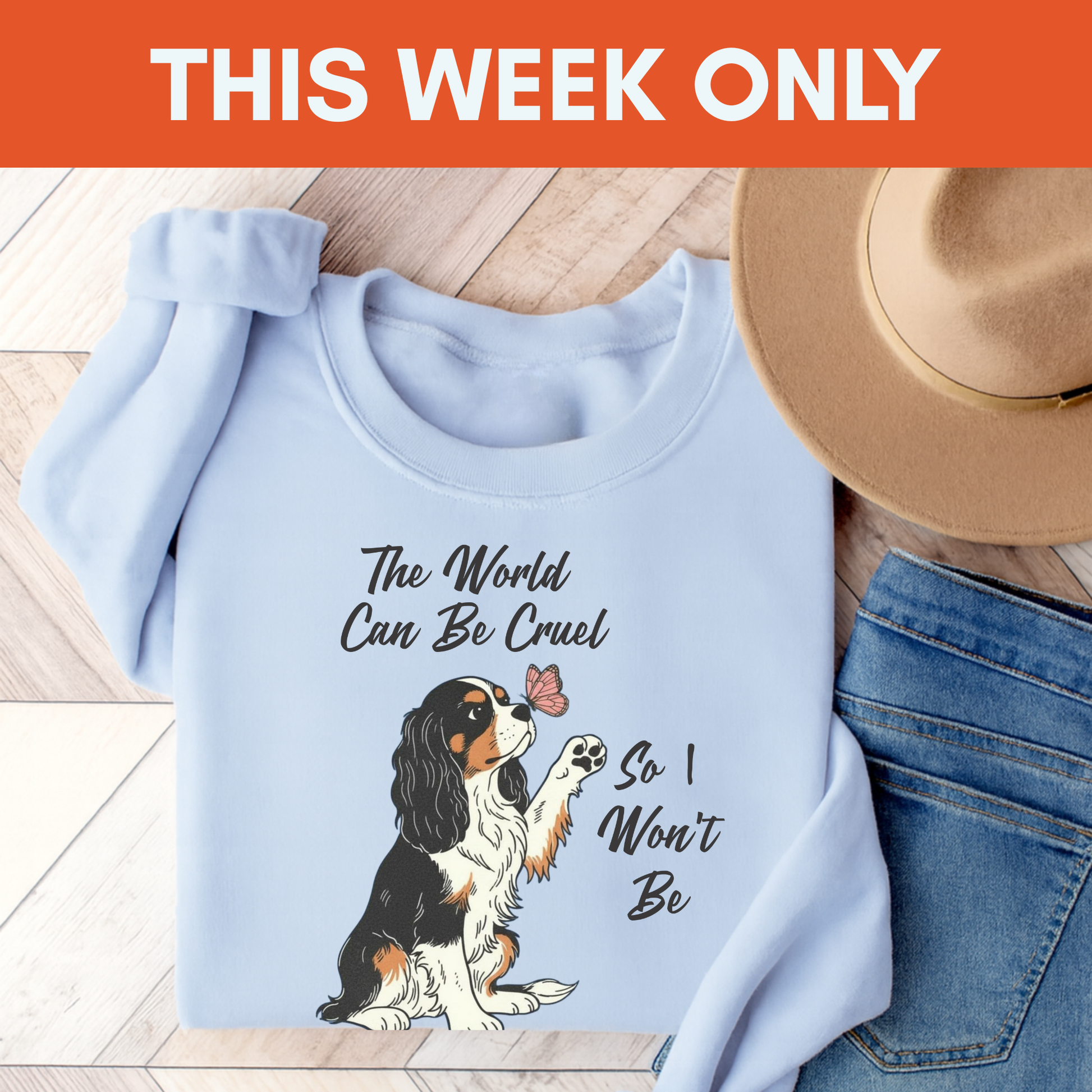 Cruel World Tricolor Cavalier Sweatshirt Light Blue