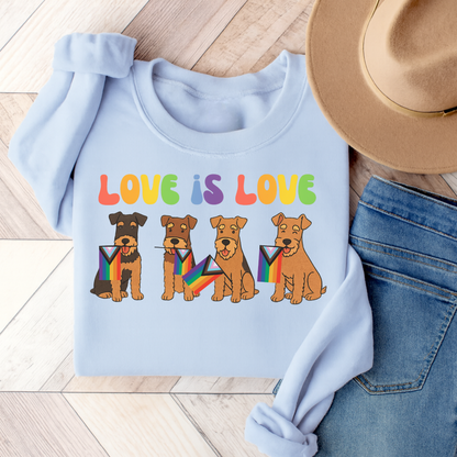 Airedale Terrier Pride Sweatshirt Light Blue