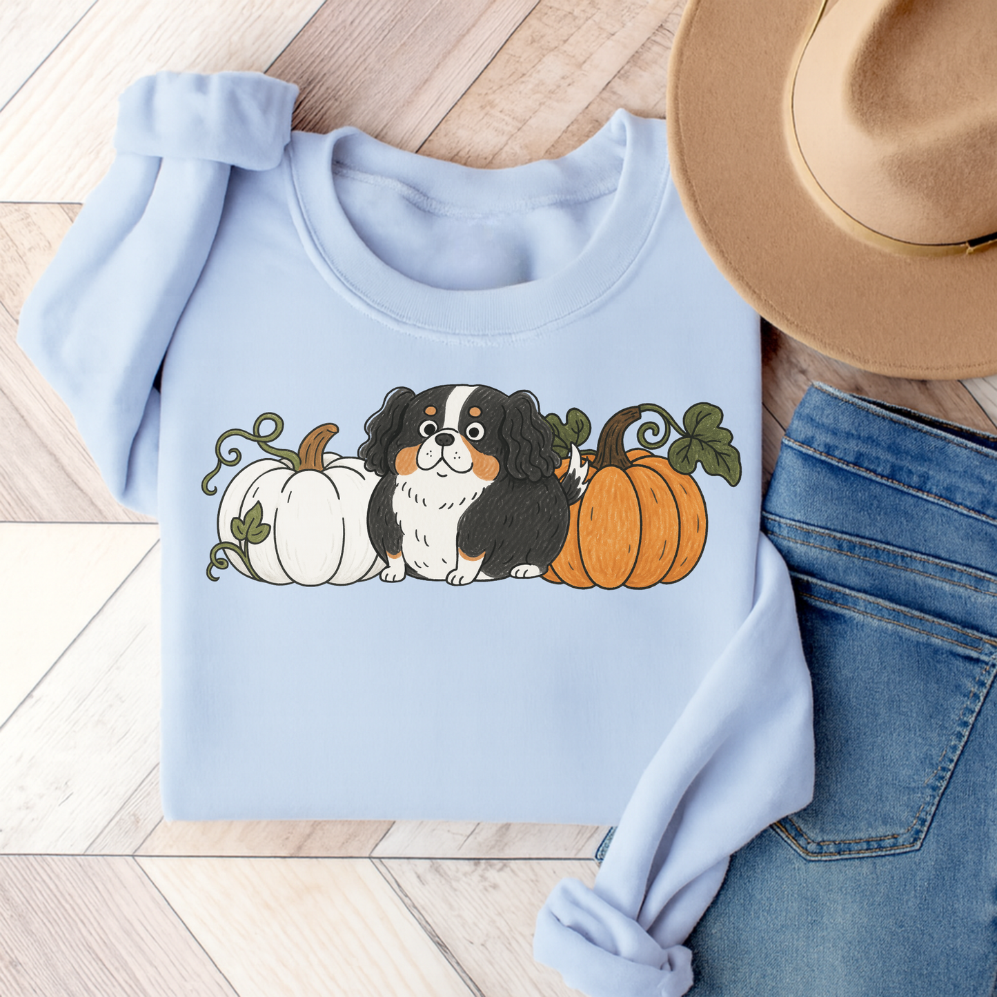 Tricolor Cavalier Pupkin Unisex Sweatshirt