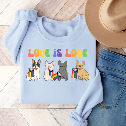 French Bulldog Pride Sweatshirt Light Blue