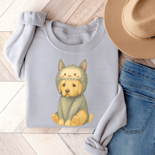 Little Monster Golden Retriever Unisex Sweatshirt Ash