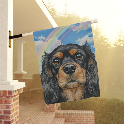 Personalized Looking Down Cavalier Garden Flag