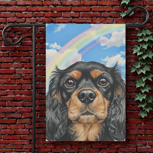 Personalized Looking Down Cavalier Garden Flag 12'' × 18''