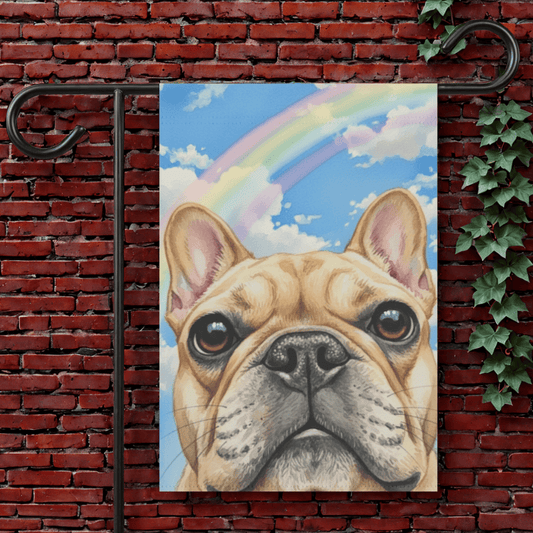 Looking Down Fawn Frenchie Garden Flag 12'' × 18''